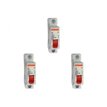 Imagem de Kit C/3 - Disjuntor Steck "Din" Unipolar 32A. C