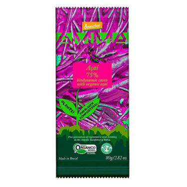 Imagem de Chocolate Orgânico 75% com Açaí Amma 80g