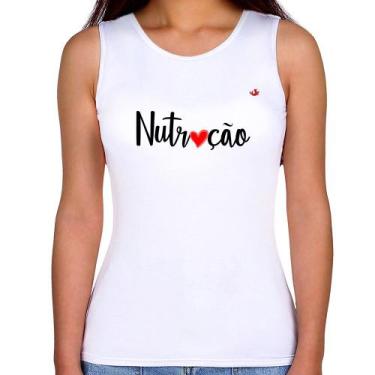 Imagem de Regata Feminina Nutrição por amor - Foca na Moda, Branco, GG
