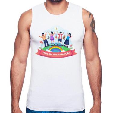 Imagem de Regata Feliz Dia das Crianças - Foca na Moda, Branco, P