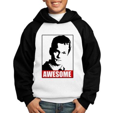 Imagem de Moletom Infantil Awesome Barney Stinson - Foca na Moda, Branco, Preto,