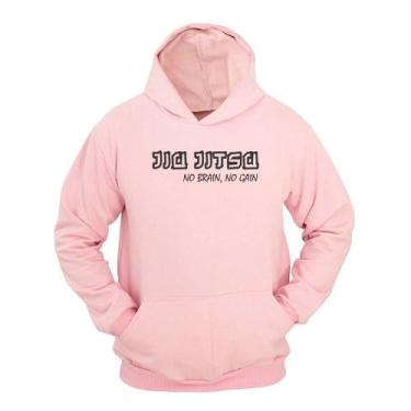 Imagem de Moletom Masculino Canguru Ragor Estampa No Brain, No Gain, Rosa, G