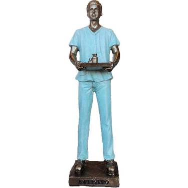 Imagem de Estatueta Decoração Enfermeiro Escultura Enfeite Resina 25cm - Gici De