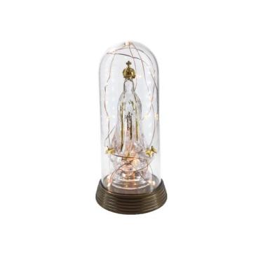 Imagem de Luminária Imagem Nossa Senhora De Fátima Rosário Redoma e Luzes de LED