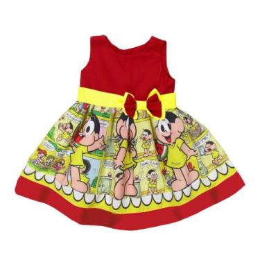 Imagem de Vestido Magali Gibi Festa Infantil - Ateliê Iza Rocha, Busto vermelho,
