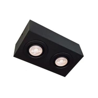 Imagem de Plafon Spot Sobrepor Direcionável 2 Lâmpadas Dicróica Preto - Real Lus