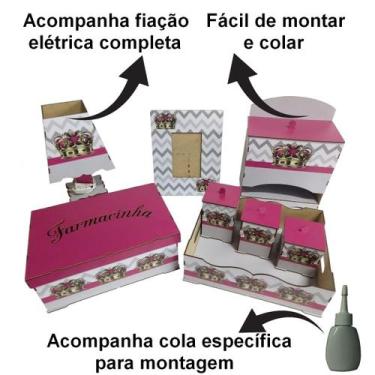 Imagem de Kit Bebe Quarto Menina Coroa Decoração Berço Maternidade Mdf - Mdf Sto