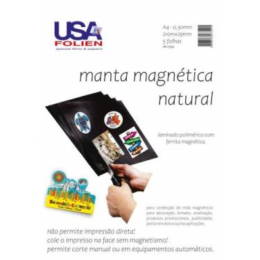 Imagem de Placa Imantada A4 210X297MM 0,30MM sem Adesivo - Pacote com 05 - Usa F