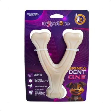 Imagem de Brinquedo Osso Bamboo Brinca Dent One Sabor Bacon - Forquilha Médio - 