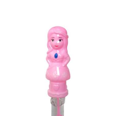Imagem de Brinquedo Bastão Lança Bolhas De Sabão Boneca Colorida - CRB, Rosa