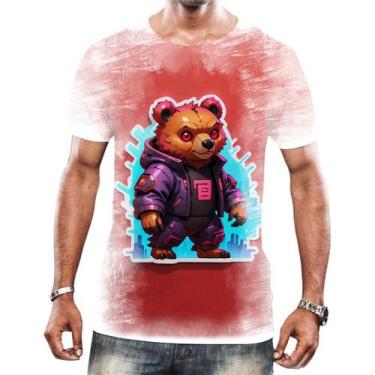 Imagem de Camisa Camiseta Tshirt Animais Cyberpunk Urso Marrom HD 3 - Enjoy Shop