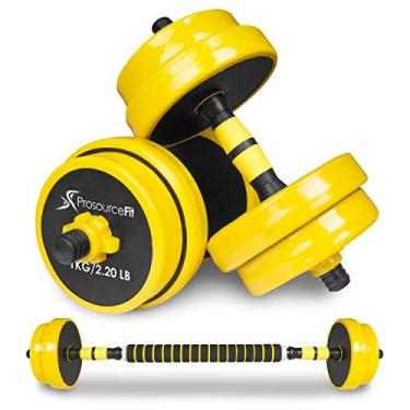 Imagem de ProsourceFit Conjunto de peso de halteres e halteres ajustáveis, 2 em 1 pesos gratuitos disponíveis 10 kg, equipamento de academia em casa