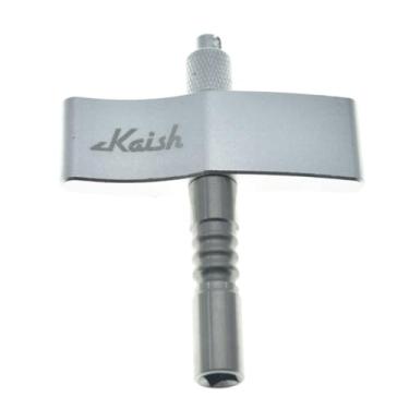 Imagem de KAISH Chave de afinação de bateria universal prateada com haste de aço para bateria acústica/eletrônica. Estilo T