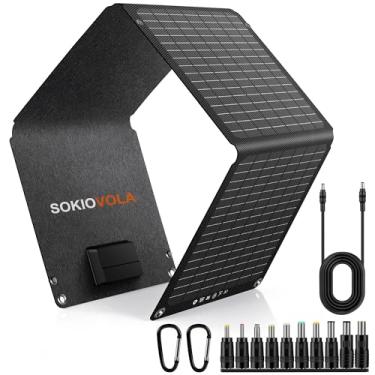 Imagem de SOKIOVOLA Painel Solar Portátil 30W Carregador de Painel Solar Dobrável, Painel Solar Etfe com Dc, Usb-C e Usb-A, Ip68 À Prova D'Água, para Pequena Estação de Energia, Telefones Ce (, 30 W)