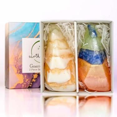 Imagem de Earth & Home Sabonete em barra Rocksoap - Sabonetes de pedra preciosa com cristais reais dentro, hidratante e perfumado, presente para mulheres - sabonete de cristal com ingredientes naturais e óleo