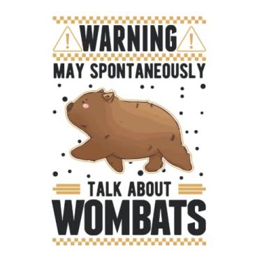 Imagem de Wombat Notizbuch: Warning May spontaneously talk about Wombats / 6x9 Zoll / 120 karierte Seiten