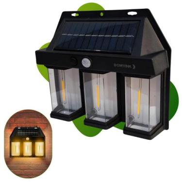Imagem de Arandela de Parede Externa Solar luz led amarela quente sensor de pres