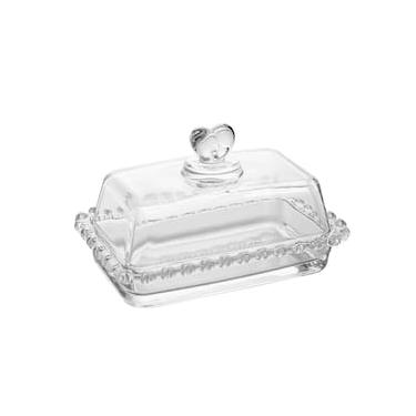 Imagem de Manteigueira de Cristal Lyor com Tampa Coração - 17x10,5x10cm