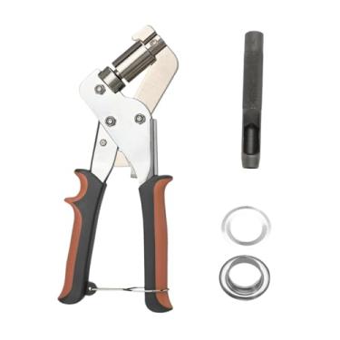Imagem de Conjunto de alicates de ilhó, kit de prensa de ilhó portátil, alicate perfurador de buraco para projeto diy, bolsa, cartazes, sinais, Prata 50 Unidades