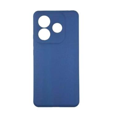 Imagem de Capa Capinha Case Compativel com Xiaomi Redmi Note 14 Silicone Macia Aveludada Forro Interno Com Proteção De Câmera Azul Marinho