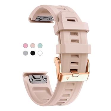 Imagem de OUTVI Pulseira de relógio de 20 mm para Garmin fenix 5s fenix 6s fenix 7s pro de silicone macio com fivela ouro rosa ajuste rápido, 20 pulseiras de substituição para garmin epix pro gen 2 pulseira