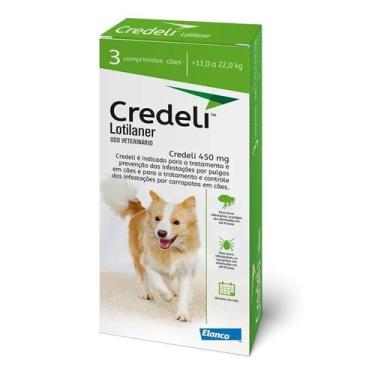 Imagem de Credeli 450mg Antipulgas Cães 11,0Kg a 22,0Kg 3 Comprimidos - Elanco