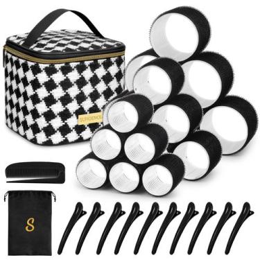 Imagem de Rolos de Cabelo Sungenol Heatless Self Grip - Conjunto com 18 Peças e 
