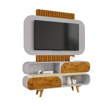 Imagem de Estante Home Camboriú para Tv de 55" Naturalle Off White Bechara