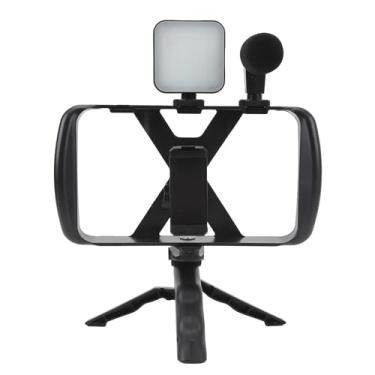 Imagem de Kit de Microfone de Vídeo para Smartphone Kit de Vlogging Com Gaiola de Câmera, Luz de Preenchimento, tripé, Controle Remoto | Gravação Multifuncional, Redução de Ruído