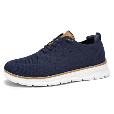 Imagem de Sapato Oxford masculino casual, de malha, sem cadarço, moderno, para caminhada, leve, respirável, sola macia, Azul, 38