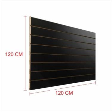 Imagem de Expositor painel canaletado 18mm preto altura 120 cm comp 120 cm - E-n