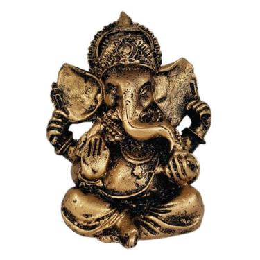 Imagem de Estátua de Ganesha Dourado Pequeno Resina 9,5cm  - SHOP EVEREST