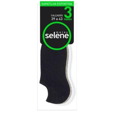 Imagem de Kit 3 Pares Meia Sapatilha Invisível Masculina - SELENE, Multicolor, U