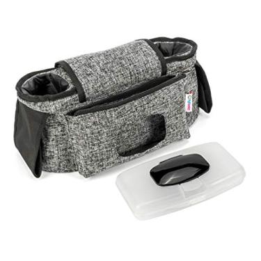 Imagem de Agibaby Organizador universal para carrinho de bebê com porta-copos | Bolsa de fraldas para bebês com alças antiderrapantes