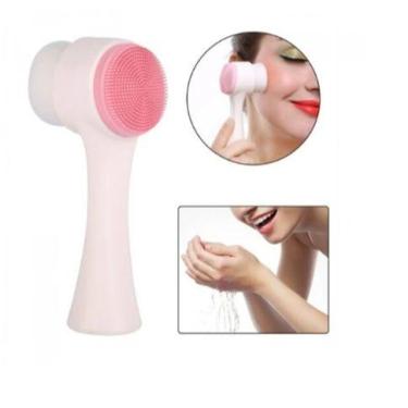 Imagem de Escova Limpeza Facial 2 Em 1 Aparelho Massagem Esponja Dupla Face Esco