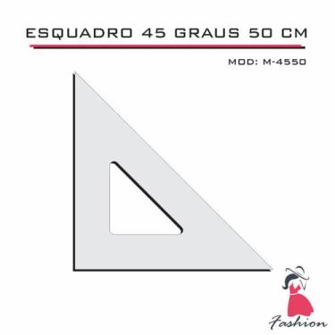 Imagem de Esquadro 45 50CM Alfaiate Corte Costura 4550 Acrílico Fenix