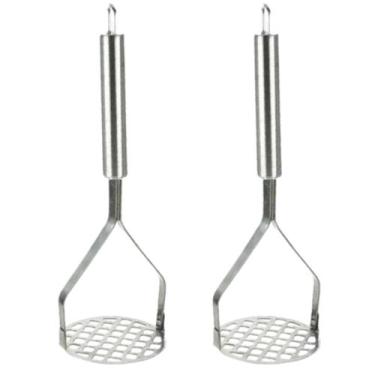 Imagem de Kit 2 Amassador De Batata Legumes 26cm Espremedor Aço Inox - KDIN