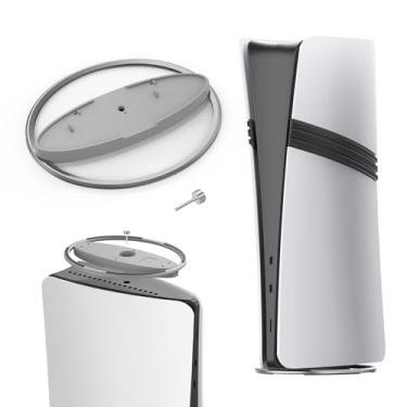 Imagem de AARONMEI Suporte vertical de metal com base antiderrapante compatível com console PlayStation 5 Slim/Pro - Suporte portátil para console de jogos PS5 (cinza)