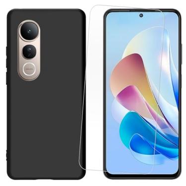 Imagem de NEOYUKL Capa para Vivo V50 Lite, 【6,77 polegadas】 Protetor de tela 【1 unidade】, capa de proteção contra choques à prova de choque preta