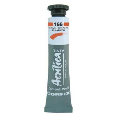 Imagem de Tinta Acrílica 20ml 166 Vermelho Veneza Corfix, 166 VERMELHO VENEZA