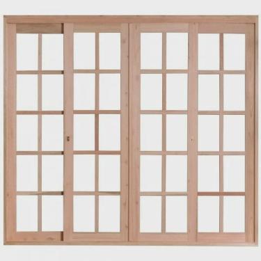 Imagem de Porta de Madeira Balção de Correr 213x220cm com Batente 9,4cm ewk 494 Rondosul