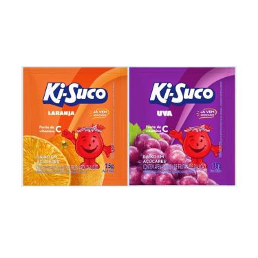 Imagem de Kit 2 Refrescos Pó Ki-Suco Sabor Uva E Laranja 225G Cd