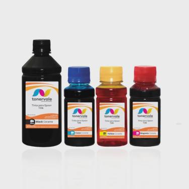 Imagem de Kit 4 Recarga para Cartucho Tankfull Para Epson XP231 XP431 XP241 XP441 - Epson 296 de 500ml Black e 100ml Color