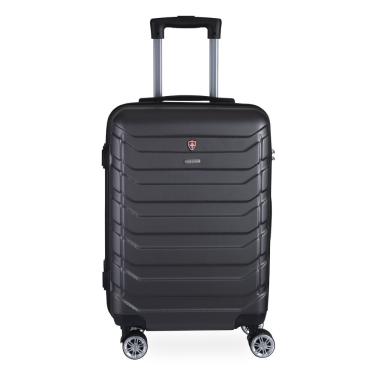 Imagem de Mala de Bordo Abs para Viagem Swiss Go Viena Cadeado Integrado Rodas Giro 360º Cinza