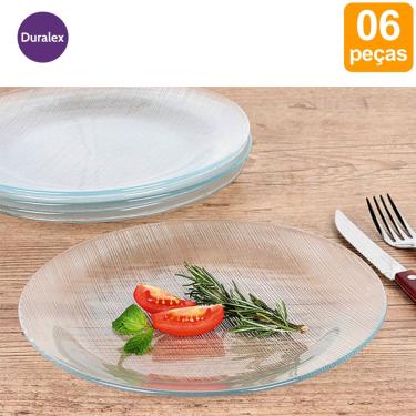 Imagem de Kit 6 Pratos Fundos Vidro Duralex Diamante