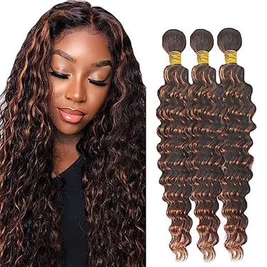 Imagem de Pacotes de cabelo HeiOwuio P4/30 Deep Wave Highlight Brown 50cm