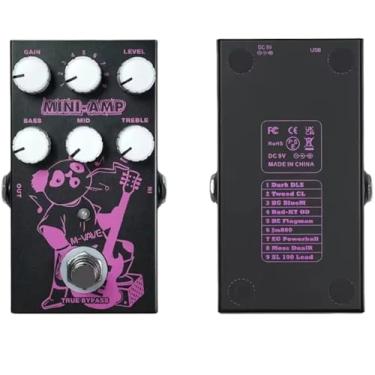 Imagem de M-VAVE MINI-AMP Pedal de Efeito para Guitarra Elétrica: Simulação de 9 Amplificadores Clássicos, EQ de 3 Bandas, True Bypass, Design Compacto e Portátil para Músicos