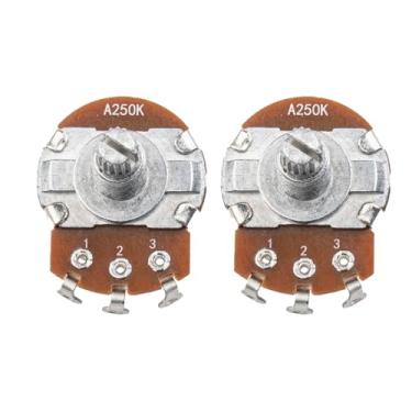 Imagem de DIAO79NI Potenciômetro de guitarra de eixo dividido de 18 mm A250K – Controle de volume/tom, para Squier/Epiphone/Ibanez (conjunto de 2)