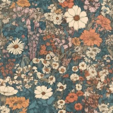 Imagem de Livelynine Papel de parede botânico de 44,5 x 701 cm Papel de parede vintage floral de contato com gaveta autoadesivo verde-escuro azul azul-petróleo antigo papel de parede floral para sala de estar