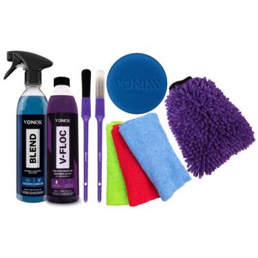 Imagem de Kit Lavagem Profissional Vonixx Cera BLEND Shampoo V floc pincel aplic